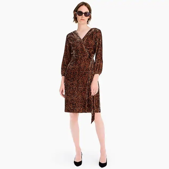 🌺Wrap Dress in drapey velvet Blush Leopard🌺 - Picture 4 of 6